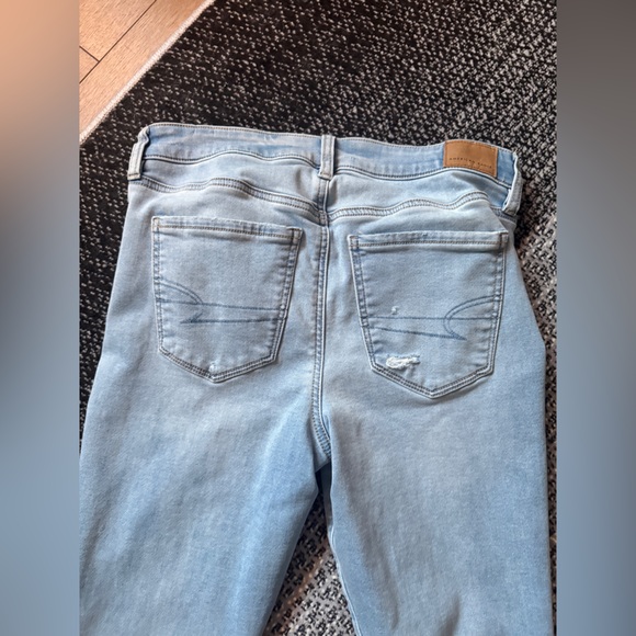 American Eagle Outfitters Jegging High Rise 8 reg Skinny Jeans Distressed EUC - Picture 9 of 10